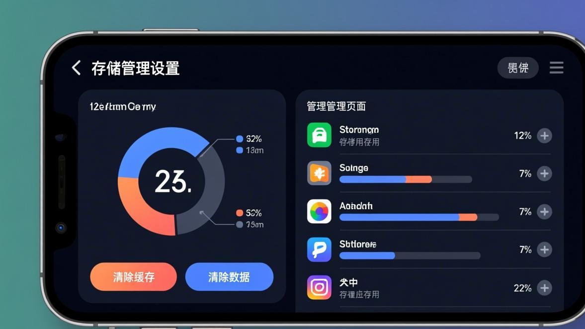 应用存储清除缓存和数据界面
