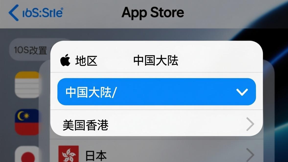 App Store账户页切换国家地区为中国大陆下载夸克浏览器