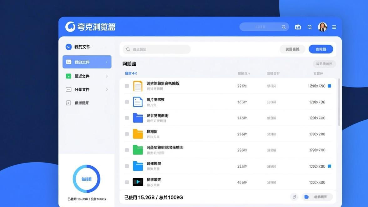 夸克浏览器电脑版网盘管理界面